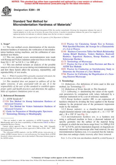 standard microindentation test method